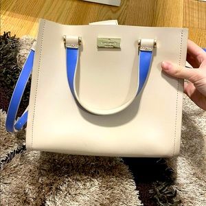 Kate spade cream/beige bag. Blue interior.